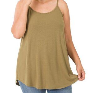 Zenana- Plus Size- Reversible Cami-Khaki, 1X and 3X , Fall, Comfy, Casual
